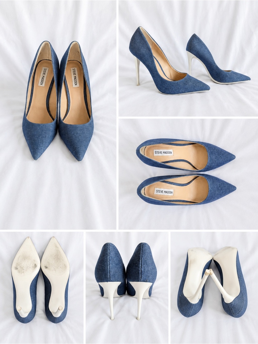Steve Madden Daisie Denim Blue Pointed Toe Stiletto Pumps